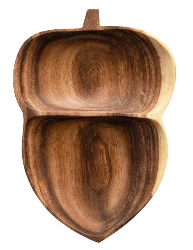Acacia Wood Acorn Tray 3 Acacia Wood Acorn Tray