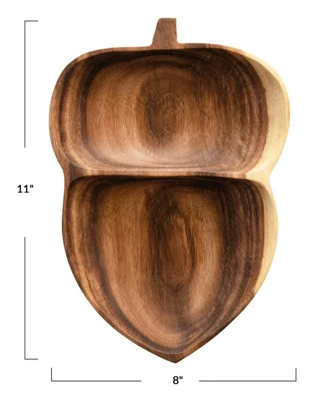 Acacia Wood Acorn Tray 4 Acacia Wood Acorn Tray - Image 2