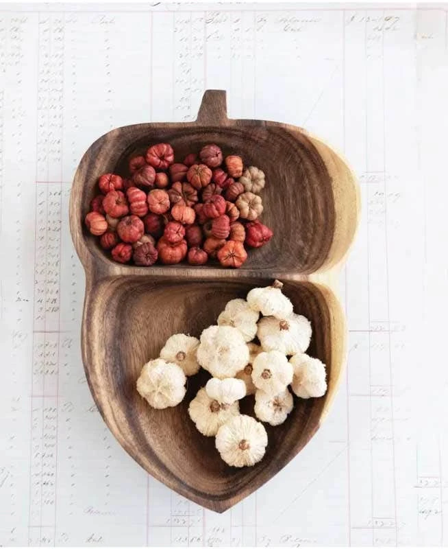Acacia Wood Acorn Tray 5 Acacia Wood Acorn Tray - Image 3