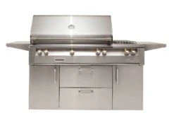 Alfresco ALXE 56" Gas Grill With Side Burner On Cart