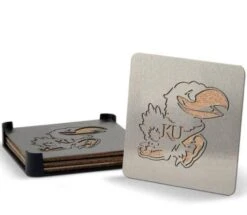 Boasters - Laser Cut Team Branded Coasters -Barbecue Supplies Store boasters laser cut team branded coasters kansas jayhawks barware 40052579336469