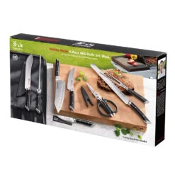 Cangshan Helena Black 9pc BBQ Knife Bag Set -Barbecue Supplies Store cangshan helena black 9pc bbq knife bag set kitchen knives 41767505789205