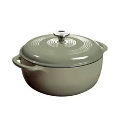 Lodge 6-Quart Enameled Cast Iron Dutch Oven 32 Lodge 6-Quart Enameled Cast Iron Dutch Oven -Barbecue Supplies Store dutch ovens sage lodge 6 quart enameled dutch oven lodge cast iron 40052412055829