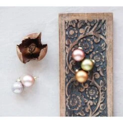 Hand-Carved Mango Wood Tray With Floral Motif -Barbecue Supplies Store hand carved mango wood tray with floral motif decor 40053050245397