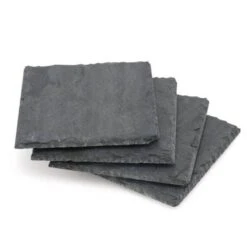 JK Adams Charcoal Slate Coasters, Set Of 4