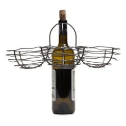 Kalalou Wire Wine Bottle Topper, Quad Basket