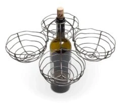 Kalalou Wire Wine Bottle Topper, Quad Basket -Barbecue Supplies Store kalalou wire wine bottle topper quad basket decor 40052931133717