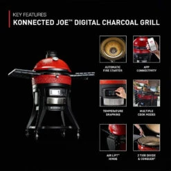 Kamado Joe Konnected Joe - Digital 18" Charcoal Kamado Grill -Barbecue Supplies Store kamado joe konnected joe digital 18 charcoal kamado grill outdoor grills 41763614785813