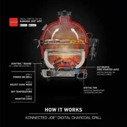 Kamado Joe Konnected Joe - Digital 18" Charcoal Kamado Grill -Barbecue Supplies Store kamado joe konnected joe digital 18 charcoal kamado grill outdoor grills 41763615179029
