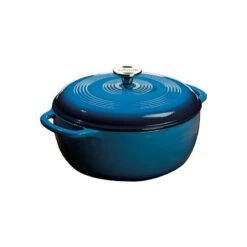 Lodge 6-Quart Enameled Cast Iron Dutch Oven 27 Lodge 6-Quart Enameled Cast Iron Dutch Oven -Barbecue Supplies Store lodge 6 quart enameled dutch oven blue dutch ovens 42209485685013