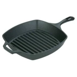 Lodge L8SGP3 10.5" Pre-Seasoned Cast Iron Square Grill Pan