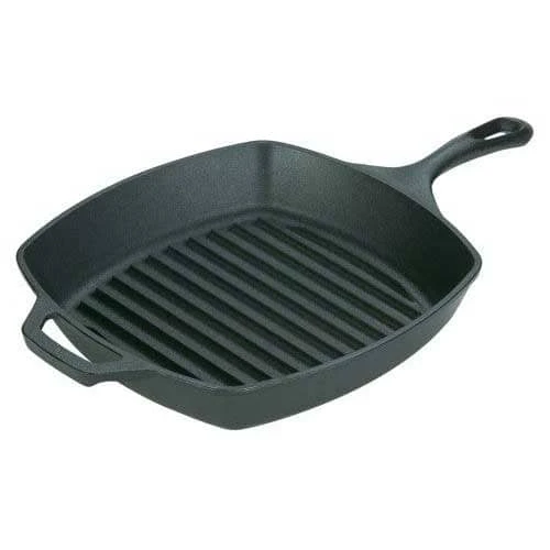 Lodge L8SGP3 10.5" Pre-Seasoned Cast Iron Square Grill Pan 3 Lodge L8SGP3 10.5" Pre-Seasoned Cast Iron Square Grill Pan