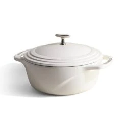 Lodge USA Enamel Dutch Oven, 6 Quart -Barbecue Supplies Store lodge usa enamel dutch oven 6 quart cloud nine white 46130867011861
