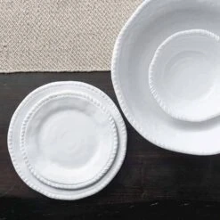 Merritt White Rope Dinnerware Collection -Barbecue Supplies Store merritt 11 round white rope melamine dinner plate 11 dinner plate 40053129937173