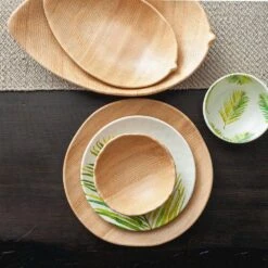 Merritt Date Palm Leaf Dinnerwear Collection -Barbecue Supplies Store merritt date palm leaf melamine 11 dinner plate 11 dinner plate 42209325809941
