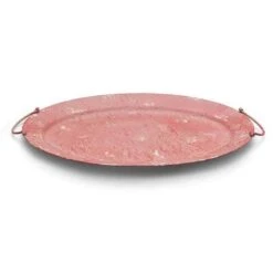 Red Oval Distressed Tray
