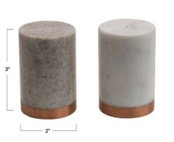 Marble Salt And Pepper Shakers, Set Of 2 -Barbecue Supplies Store salt pepper shakers marble salt and pepper shakers set of 2 creative co op 40053054570773