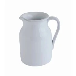 Terra Cotta Pitcher With White Glaze