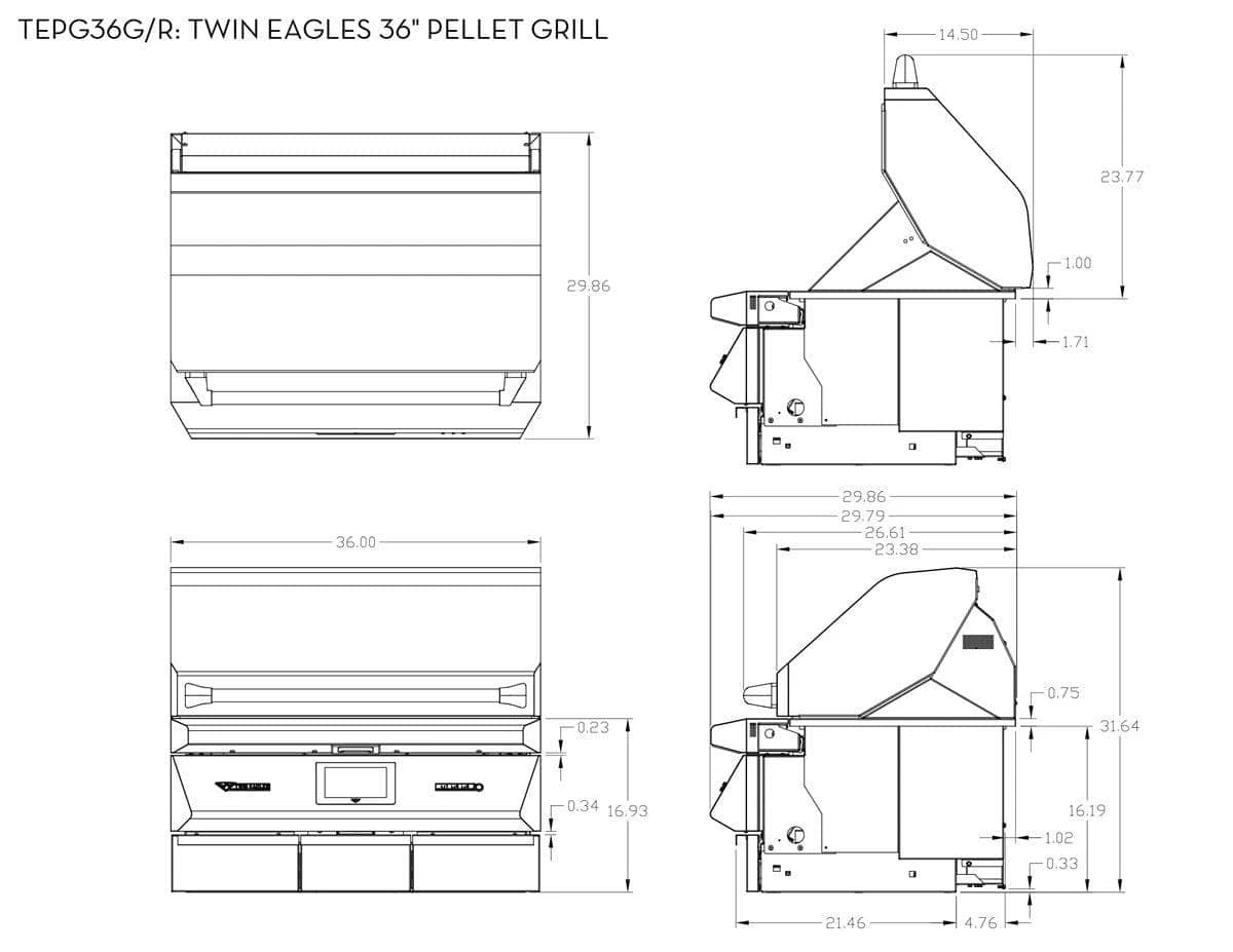 Twin Eagles 36" Built-In Wood Fired Pellet Smoker & Grill 8 Twin Eagles 36" Built-In Wood Fired Pellet Smoker & Grill - Image 6