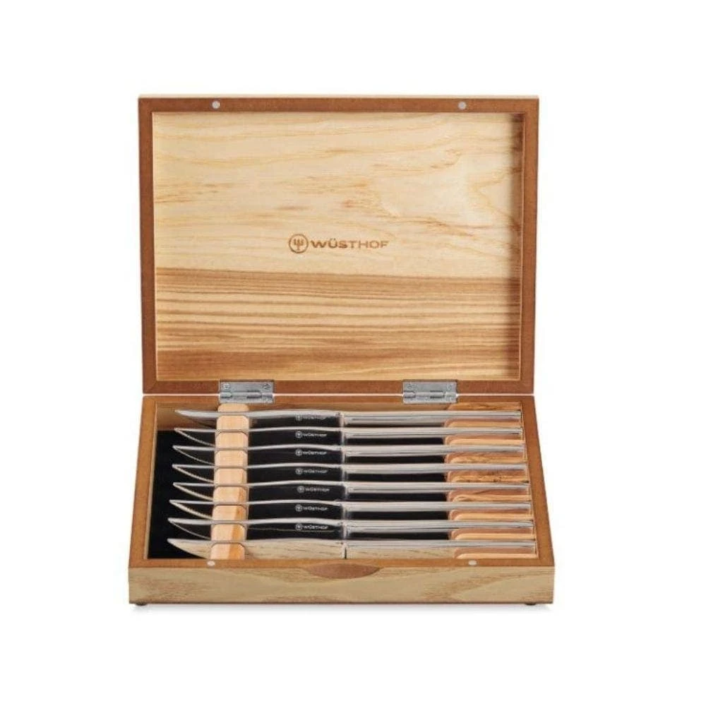 Wusthof 8-piece Stainless Mignon Steak Knife Set With Olivewood Chest 4 Wusthof 8-piece Stainless Mignon Steak Knife Set With Olivewood Chest - Image 2