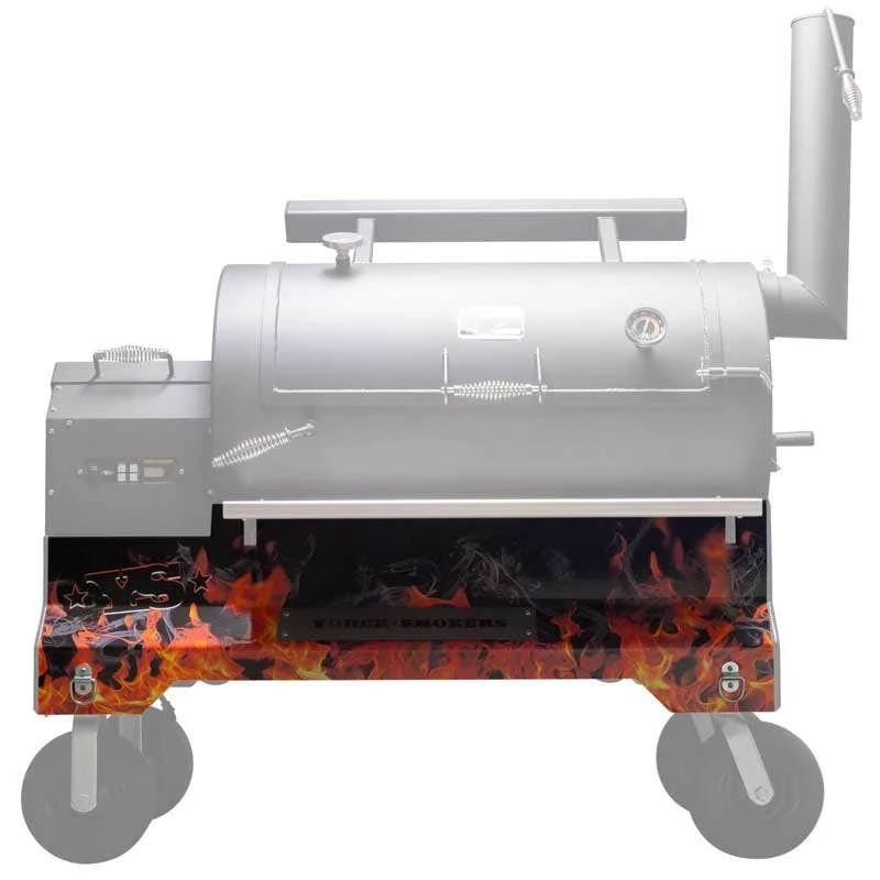 Yoder Smokers YS1500 Competition Cart Magnetic Wrap - Orange Flames 3 Yoder Smokers YS1500 Competition Cart Magnetic Wrap - Orange Flames
