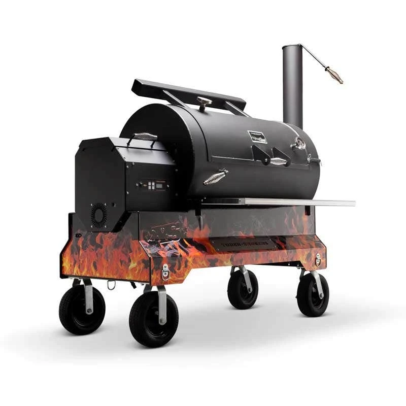 Yoder Smokers YS1500 Competition Cart Magnetic Wrap - Orange Flames 5 Yoder Smokers YS1500 Competition Cart Magnetic Wrap - Orange Flames - Image 3