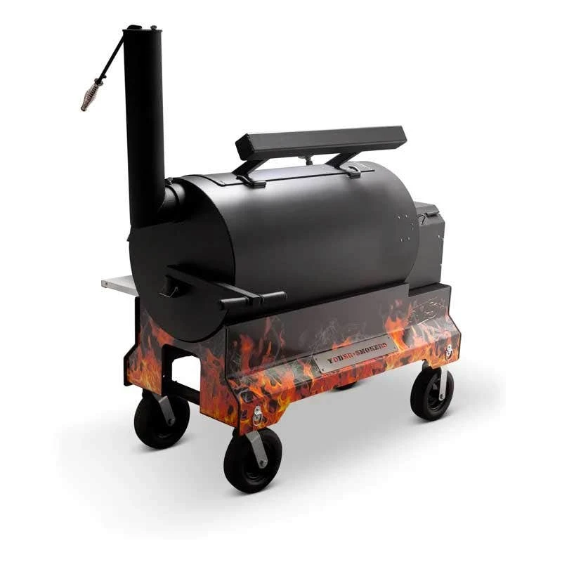 Yoder Smokers YS1500 Competition Cart Magnetic Wrap - Orange Flames 8 Yoder Smokers YS1500 Competition Cart Magnetic Wrap - Orange Flames - Image 6