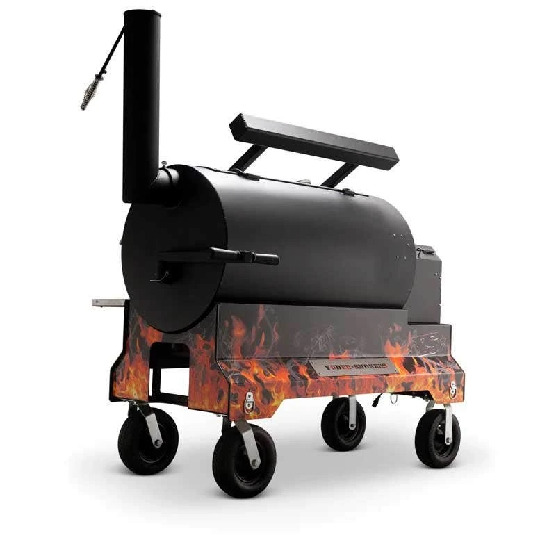 Yoder Smokers YS1500 Competition Cart Magnetic Wrap - Orange Flames 9 Yoder Smokers YS1500 Competition Cart Magnetic Wrap - Orange Flames - Image 7