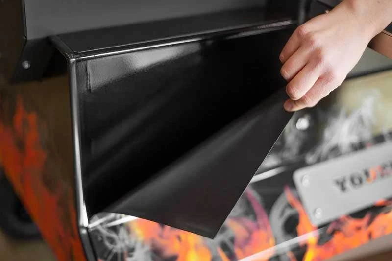 Yoder Smokers YS1500 Competition Cart Magnetic Wrap - Orange Flames 11 Yoder Smokers YS1500 Competition Cart Magnetic Wrap - Orange Flames - Image 9