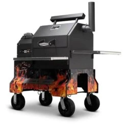 Yoder Smokers YS480 Competition Cart Magnetic Wrap - Orange Flames -Barbecue Supplies Store yoder smokers ys480 competition cart magnetic wrap orange flames outdoor grill accessories 40053273657621