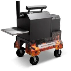 Yoder Smokers YS480 Competition Cart Magnetic Wrap - Orange Flames -Barbecue Supplies Store yoder smokers ys480 competition cart magnetic wrap orange flames outdoor grill accessories 40053273821461